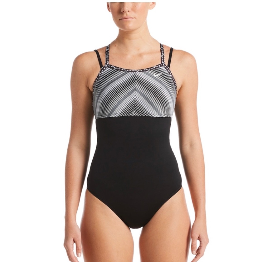 Nike NWT Medium Striped Double Crossback One Piece